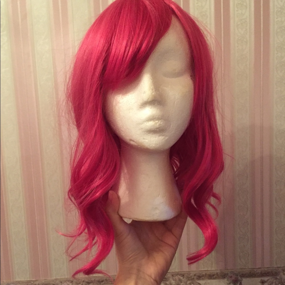 Rose pink wig